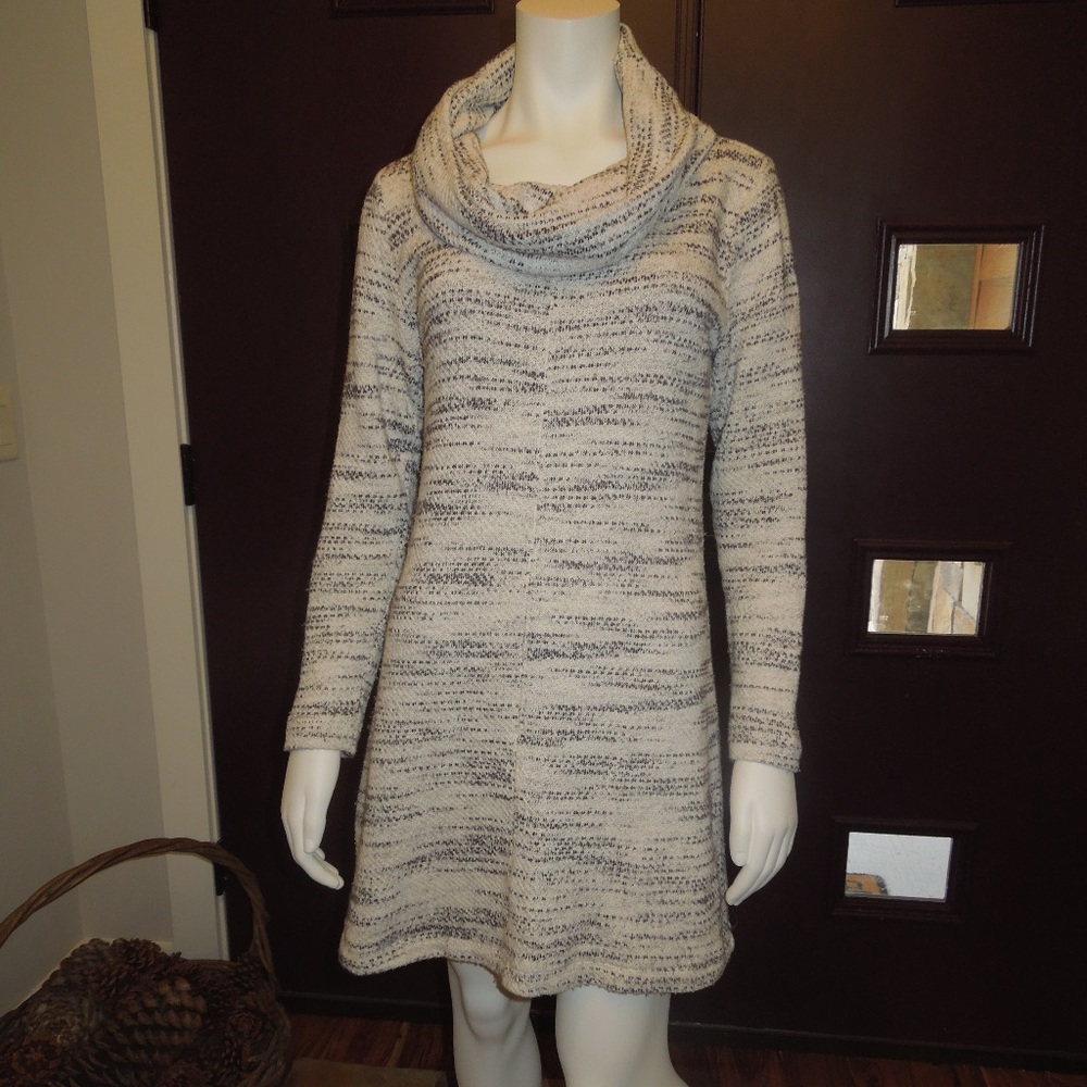 COWL NECK  THERMAL WEAVE DRESS LOFT SZ S